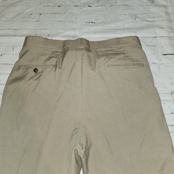 Hamilton House Dress Pants Mens 36×28 Straight Leg Pleated Front Khaki - Picture 12 of 12